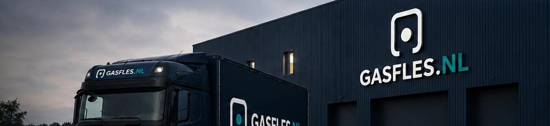 Gasfles.nl-vrachtwagen onderweg met gasflessen